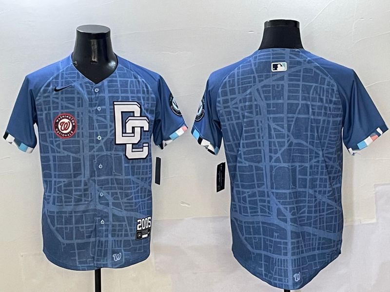 Men Washington Nationals Blank Blue Joint Name Nike 2025 MLB Jersey style 4->washington nationals->MLB Jersey